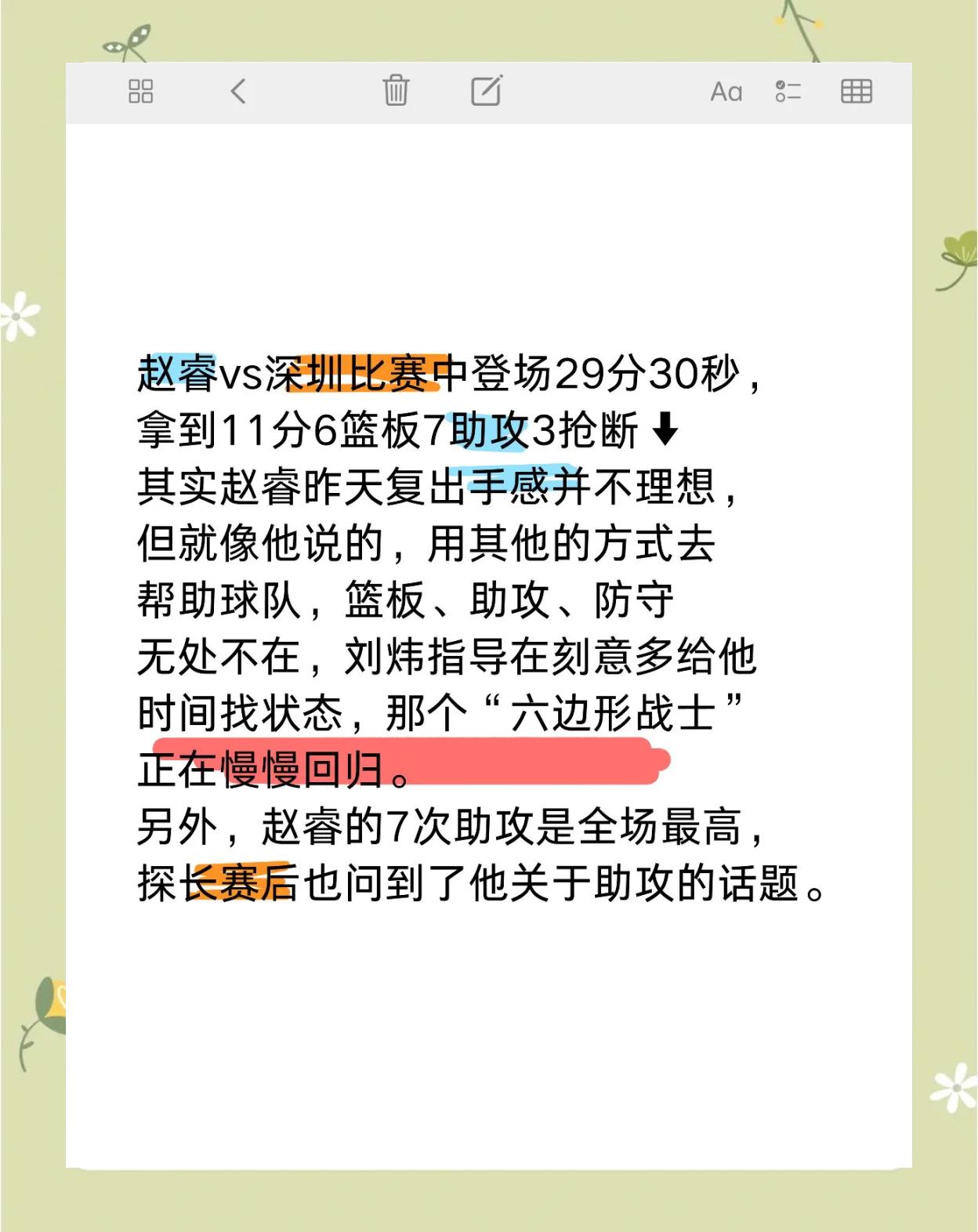 回归助攻，球队获得宝贵三分